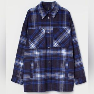 Like new royal blue and black fleece flannel lightweight jacket